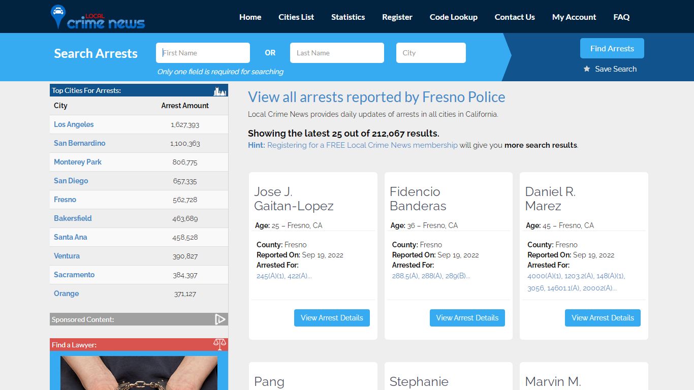 Arrests reported by Fresno Police | Local Crime News